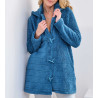 Veste boutonnée femme capuche amovile Couleur d'huile