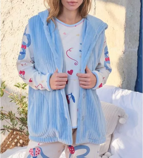 Veste sans manches pilou Bleu ciel