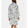 Robe de chambre pilou imprimé coeur léopard Gris