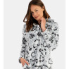 Robe de chambre pilou imprimé coeur léopard Gris