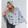 Poncho à capuche pilou coeur léopard Gris