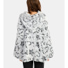 Poncho à capuche pilou coeur léopard Gris