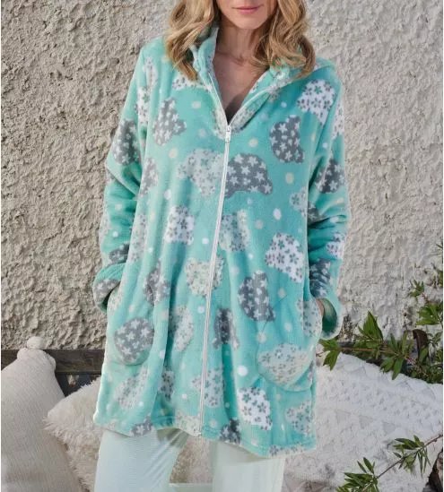 Veste femme zippée imprimé ours Vert