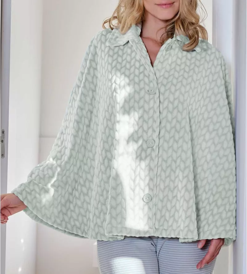 Poncho boutonné pilou Vert Clair