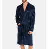 Robe de chambre homme en pilou uni Bleu Encre