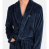 Robe de chambre homme en pilou uni Bleu Encre