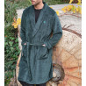 Robe de chambre homme en pilou uni Vert Foncé