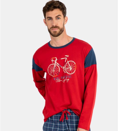 Pyjama long interlock Rouge