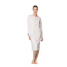 Chemise de nuit boutonnée classique Crudo Beige