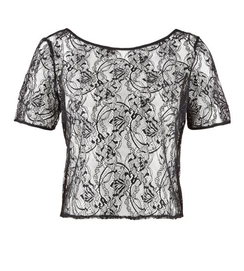 Top dentelle manches courtes Lazy Days Noir