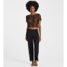 Top dentelle manches courtes Lazy Days Noir