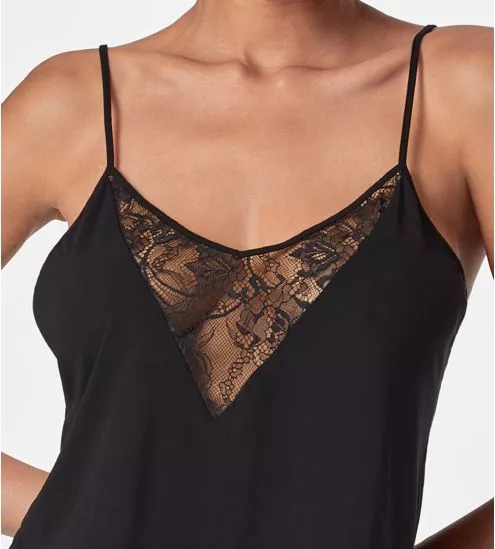Top dentelle a bretelles fines Lazy Days Noir