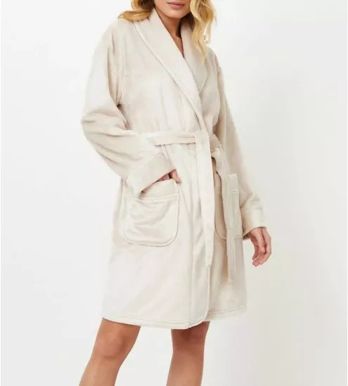 Peignoir pilou femme crème
