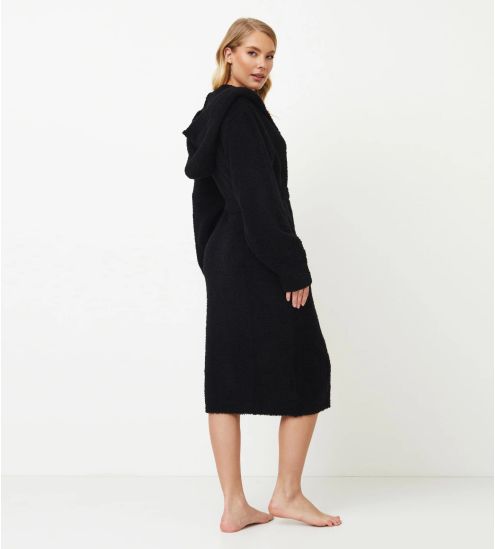 Peignoir à bouclette femme Noir