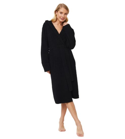Peignoir à bouclette femme Noir