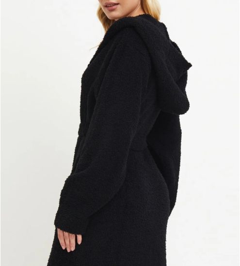 Peignoir à bouclette femme Noir