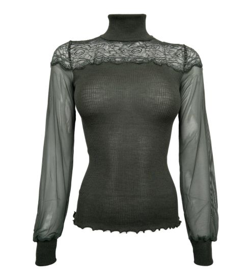 Top manches longues Laine & Soie manches tulle Bosco