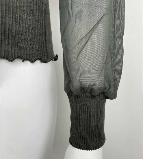 Top manches longues Laine & Soie manches tulle Bosco