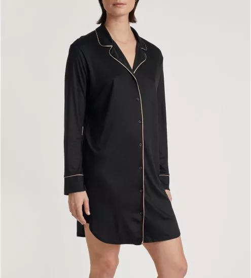 Chemise de nuit unie Moonlight Dreams Noir