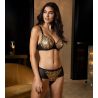 Soutien gorge triangle Glam (bonnets D,E) Éclats d'Or Noir Or