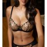 Soutien gorge triangle Glam (bonnets D,E) Éclats d'Or Noir Or