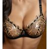Soutien gorge triangle Glam (bonnets D,E) Éclats d'Or Noir Or