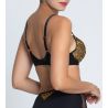 Soutien gorge triangle Glam (bonnets D,E) Éclats d'Or Noir Or