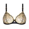 Soutien gorge triangle Glam (bonnets D,E) Éclats d'Or Noir Or