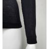 Pull laine & soie avec bande strass Noir