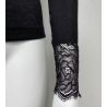 Pull laine & soie avec dentelle Noir