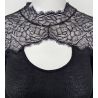 Pull laine & soie avec dentelle Noir