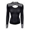 Pull laine & soie avec dentelle Noir