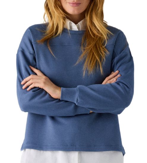 Sweat femme à col rond Bleu