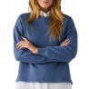 Sweat femme à col rond Bleu