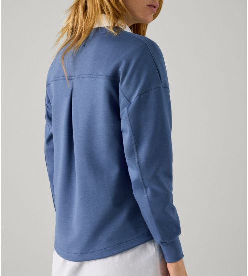 Sweat femme à col rond Bleu