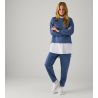 Sweat femme à col rond Bleu