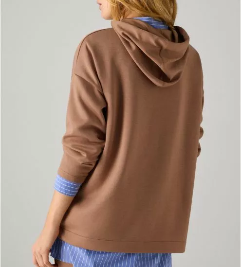 Sweat ample à capuche pour femme Marron