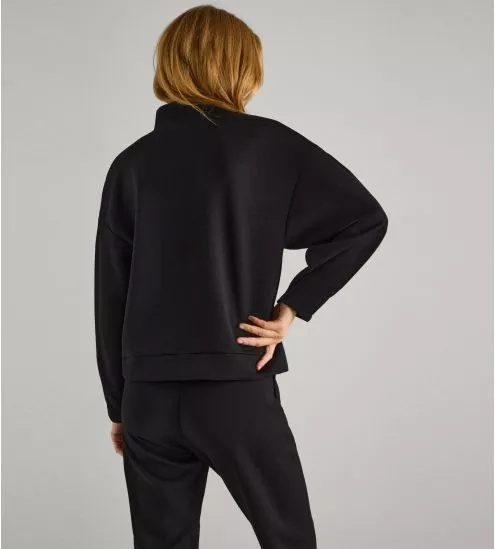 Pull col montant pour femme Noir