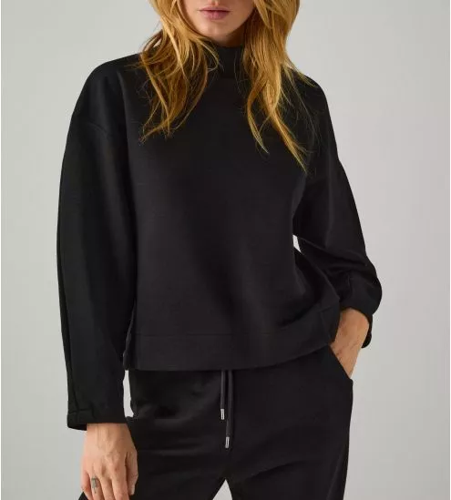 Pull col montant pour femme Noir