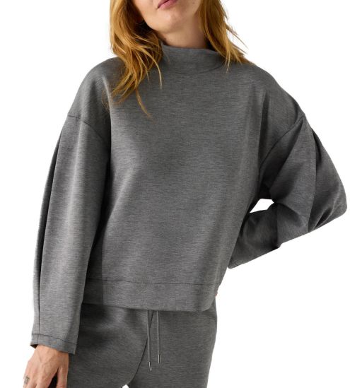 Pull col montant pour femme Gris