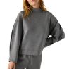 Pull col montant pour femme Gris