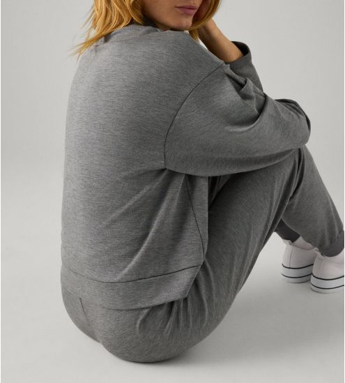 Pull col montant pour femme Gris
