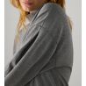 Pull col montant pour femme Gris