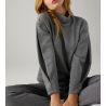 Pull col montant pour femme Gris