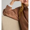 Pull col montant pour femme Marron