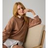 Pull col montant pour femme Marron