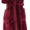 Robe de chambre pilou à capuche femme Marron