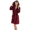 Robe de chambre pilou à capuche femme Marron