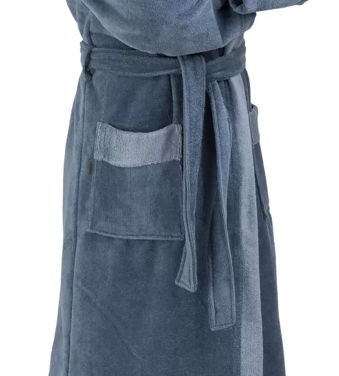 Peignoir éponge en bambou homme Smokey Blue