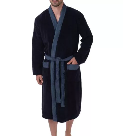 Peignoir velours homme Night Blue